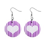 Heart and Stripes 1  Button Earrings