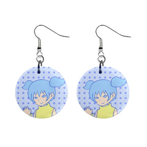 Hello 1  Button Earrings from UrbanLoad.com Front