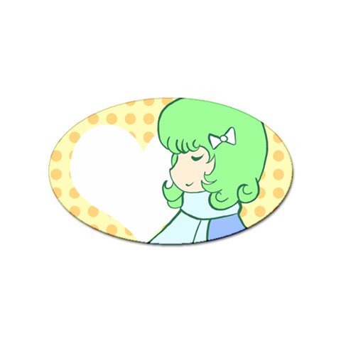 Girl and Heart 2 Sticker (Oval) from UrbanLoad.com Front