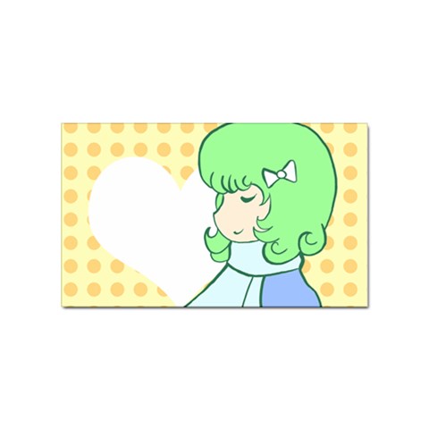 Girl and Heart 2 Sticker (Rectangular) from UrbanLoad.com Front