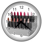 Lipstick_03_H Wall Clock (Silver)