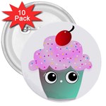 Cupcake 3  Button (10 pack)