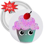 Cupcake 3  Button (100 pack)