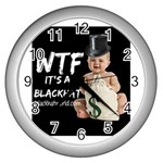WTF It s A BlackHat -  Wall Clock (Silver)