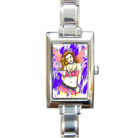 Amber Rectangular Italian Charm Watch from UrbanLoad.com Front