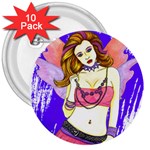 Amber 3  Button (10 pack)