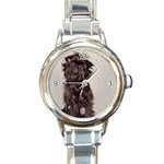 Affenpinscher Dog Round Italian Charm Watch