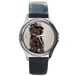 Affenpinscher Dog Round Metal Watch