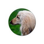 Afghan Hound Dog Rubber Round Coaster (4 pack)