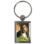 Basset Hound Dog Key Chain (Rectangle)