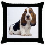Basset Hound Dog Throw Pillow Case (Black)