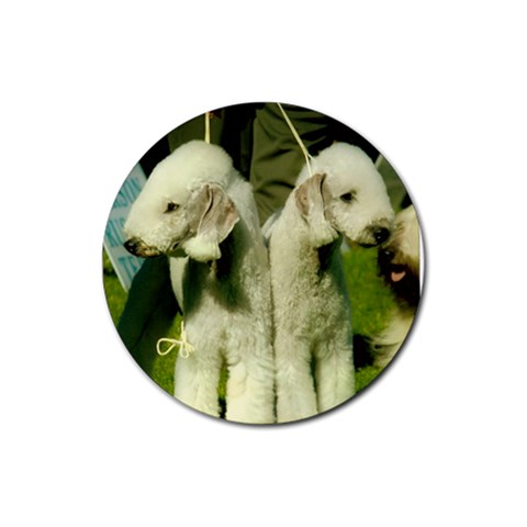 Bedlington Terrier Dog Rubber Round Coaster (4 pack) from UrbanLoad.com Front