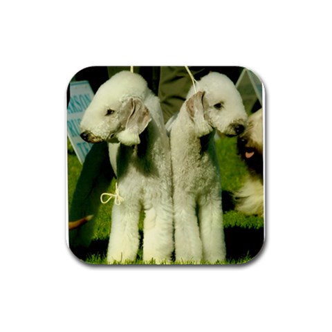 Bedlington Terrier Dog Rubber Square Coaster (4 pack) from UrbanLoad.com Front