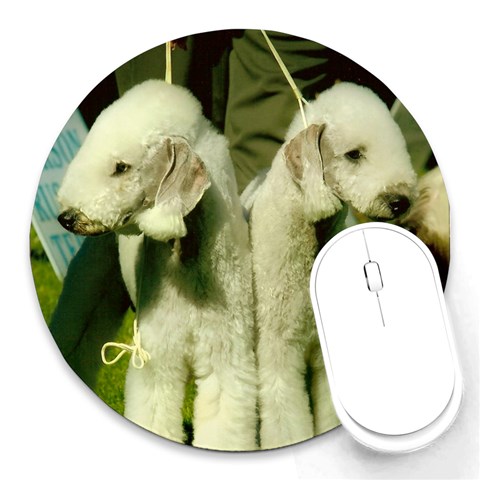 Bedlington Terrier Dog Round Mousepad from UrbanLoad.com Front