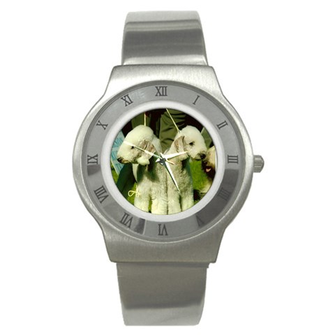 Bedlington Terrier Dog Stainless Steel Watch from UrbanLoad.com Front
