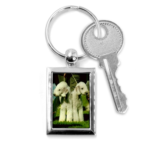 Bedlington Terrier Dog Key Chain (Rectangle) from UrbanLoad.com Front