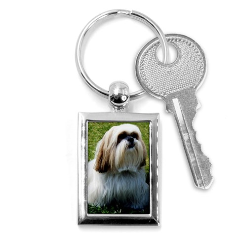 Lhasa Apso Dog Key Chain (Rectangle) from UrbanLoad.com Front