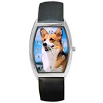 Welsh Corgi Dog Barrel Style Metal Watch