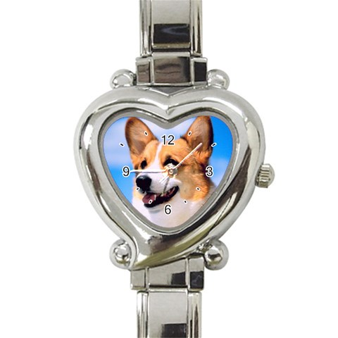 Welsh Corgi Dog Heart Italian Charm Watch from UrbanLoad.com Front