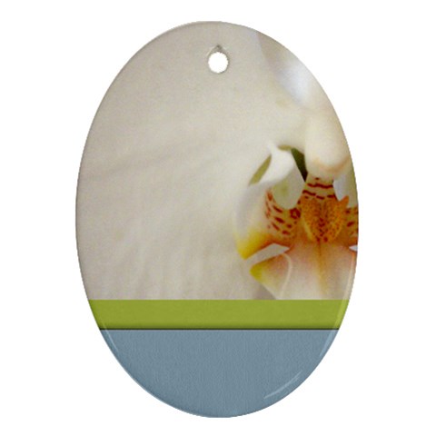 Wedding Orchid Ornament (Oval) from UrbanLoad.com Front
