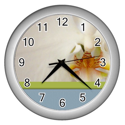 Wedding Orchid Wall Clock (Silver) from UrbanLoad.com Front