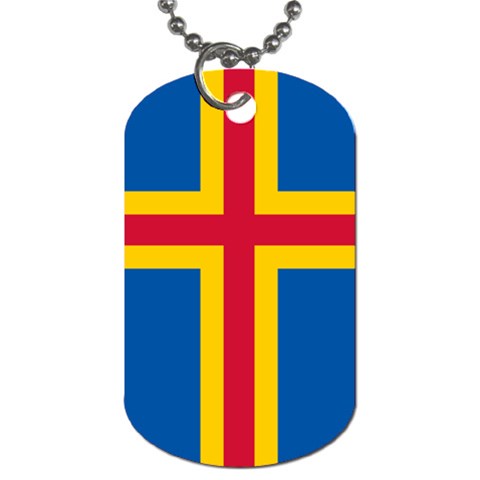 Flag of Aaland Dog Tag (Two Sides) from UrbanLoad.com Front