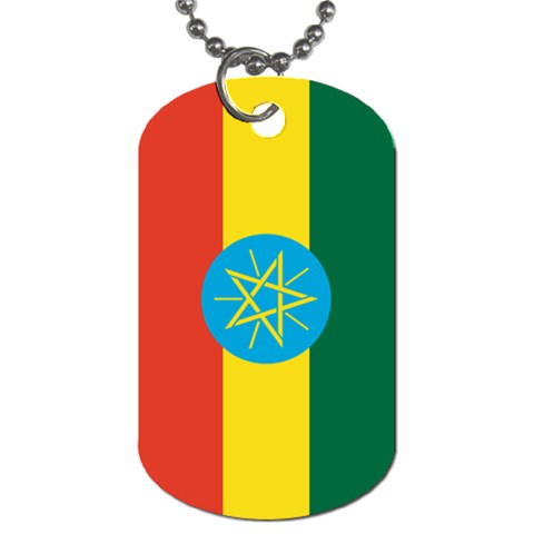 Flag of Ethiopia Dog Tag (Two Sides) from UrbanLoad.com Front