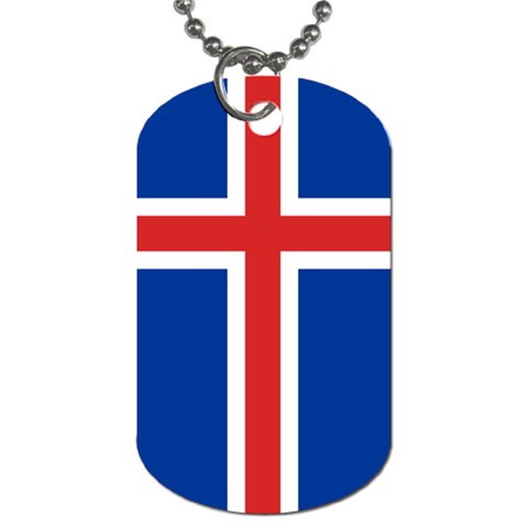 Flag of Iceland Dog Tag (Two Sides) from UrbanLoad.com Front