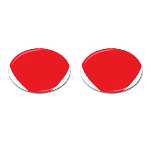 Red Heart Cufflinks (Oval) from UrbanLoad.com Front(Pair)
