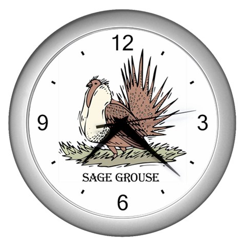 Sage Grouse Wall Clock (Silver) from UrbanLoad.com Front