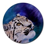 Baby Snow Leopard Round Mousepad
