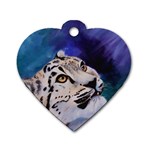 Baby Snow Leopard Dog Tag Heart (One Side)