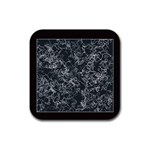 Black and White Threads Rubber Coaster (Square)