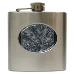 Black and White Threads Hip Flask (6 oz)