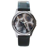 Giraffe Skin Round Metal Watch