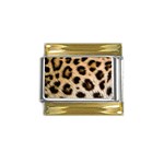 Leopard Skin Gold Trim Italian Charm (9mm)