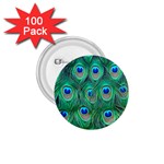 Peacock Feather 1 1.75  Button (100 pack) 
