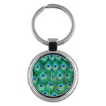 Peacock Feather 1 Key Chain (Round)