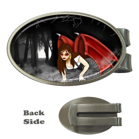 Crimson Wings Money Clip (Oval) from UrbanLoad.com Front