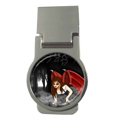 Crimson Wings Money Clip (Round) from UrbanLoad.com Front
