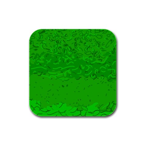 Green Custom Rubber Square Coaster (4 pack) from UrbanLoad.com Front