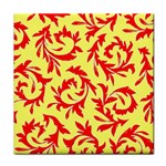 Leafy Red Custom Tile Coaster
