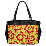 Leafy Red Custom Oversize Office Handbag (One Side)