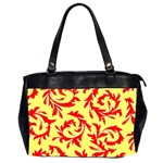 Leafy Red Custom Oversize Office Handbag (Two Sides)