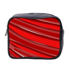 Red Stripe Custom Mini Toiletries Bag (Two Sides) from UrbanLoad.com Front