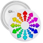 Colorful Hearts Around 3  Button