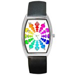 Colorful Hearts Around Barrel Style Metal Watch