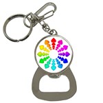 Colorful Hearts Around Bottle Opener Key Chain