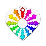 Colorful Hearts Around Dog Tag Heart (One Side)