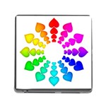 Colorful Hearts Around Memory Card Reader with Storage (Square)